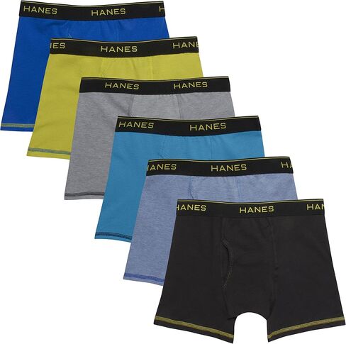 Hanes Boys' Underwear, Cool Comfort Stretch Mesh Boxer Briefs, 6-Pack, Blue Gray Assorted, XX-Large in Saudi Arabia