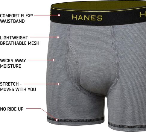 Hanes Boys' Underwear, Cool Comfort Stretch Mesh Boxer Briefs, 6-Pack, Blue Gray Assorted, XX-Large in Saudi Arabia