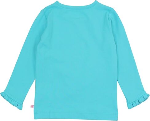 RuffleButts Baby/Toddler Girls Knit Ruffle Tee - Long Sleeve T-Shirt | 51% Cotton 49% Modal, Breathable Fabric, Athletic Fit, Layering Undershirt, Yoga Or Gym Wear, Machine Wash in Saudi Arabia