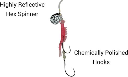 Loch Ness Tackle Micro Shrimp Lures Kokanee Trout UV Coated Luminous 1.7inch, Size 2, Orange,Green,Red, 18cm*10cm*2cm in Saudi Arabia