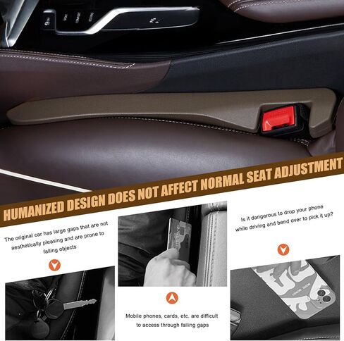 Uisky AA قطعتان من حشو فجوات مقعد السيارة العالمي لشاحنة سيارات الدفع الرباعي، جانب وحدة التحكم من البولي يوريثان يملأ الفجوة بين المقعد ووحدة التحكم في السيارة، ملحقات داخلية للسيارة (أحمر) in Kuwait