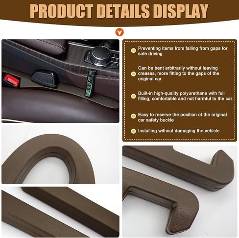 Uisky AA قطعتان من حشو فجوات مقعد السيارة العالمي لشاحنة سيارات الدفع الرباعي، جانب وحدة التحكم من البولي يوريثان يملأ الفجوة بين المقعد ووحدة التحكم في السيارة، ملحقات داخلية للسيارة (أحمر) in Kuwait