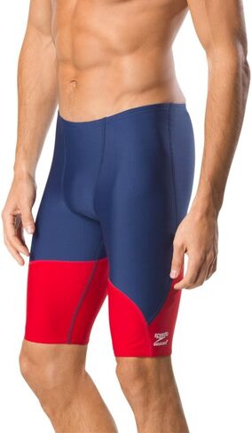 Speedo Men's Standard Swimsuit Jammer Endurance+ Splice Team Colors, Edge Black/Blue, 36 in Saudi Arabia