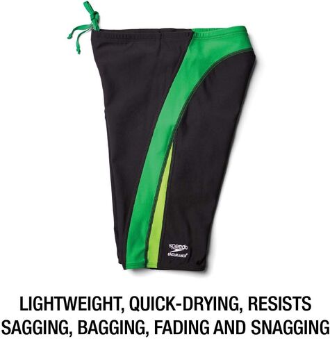 Speedo Men's Standard Swimsuit Jammer Endurance+ Splice Team Colors, Edge Black/Blue, 36 in Saudi Arabia