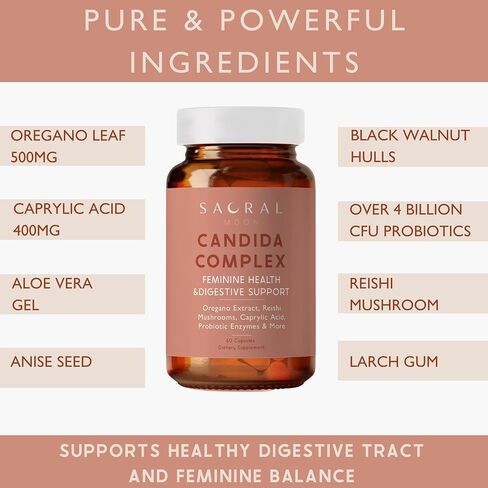 SACRALMOON Candida Cleanse (Candida Cleanse) Vaginal PH Balance Support and Femine Care. in Saudi Arabia