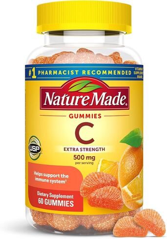 Nature Made Extra Strength Dosage Vitamin C 500 mg per serving, Dietary Supplement for Immune Support, 60 Gummies, 30 Day Supply in Saudi Arabia