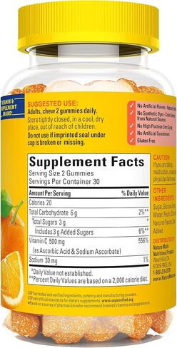 Nature Made Extra Strength Dosage Vitamin C 500 mg per serving, Dietary Supplement for Immune Support, 60 Gummies, 30 Day Supply in Saudi Arabia