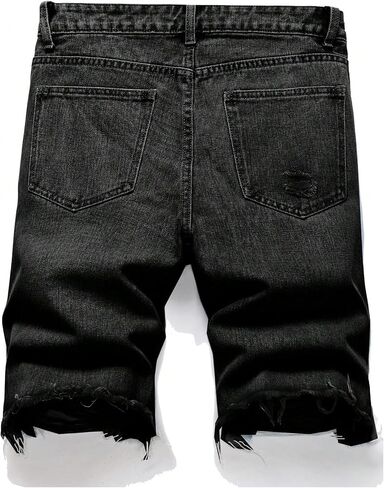 GORGLITTER Men's Ripped Denim Shorts Distressed Raw Hem Jean Shorts in Kuwait