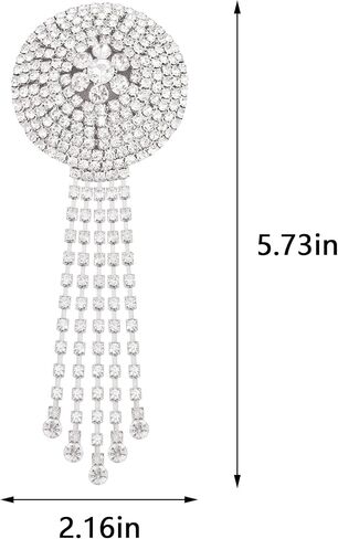 jascaela Women's Rhinestone Tassel Nipple Covers Reusable Adhesive Silicone Pasties Rave Breast Petals in Kuwait