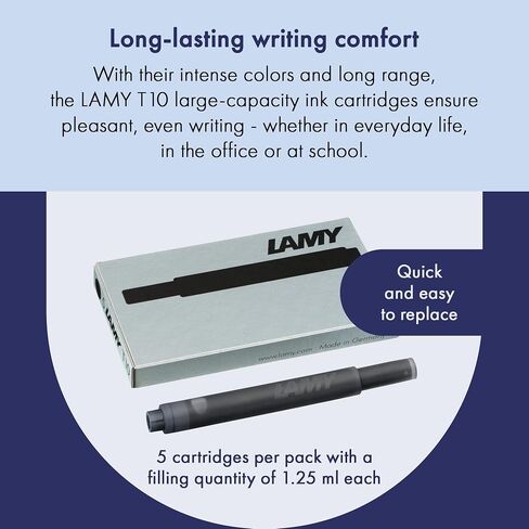 Lamy Black T10 Ink Cartridges, 5/pk (LT10BKB) in Kuwait