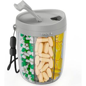 PULIV Large Supplement Organizer Bottle, Holds Plenty of Vitamins in 1 Monthly Pill Organizer Dispenser with Anti-Mixing & Wide Openings Design, Easy to Retrieve Meds, Includes 20 Pcs Labels, Purple in Kuwait