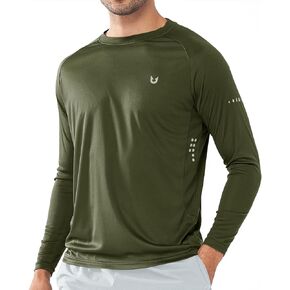 NORTHYARD Men's UPF 54+ UV Sun Protection Shirts Long Sleeve Hoodie Shirt SPF Dry Fit Lightweight for Hiking Swim Running ArmyGreen XL in Saudi Arabia