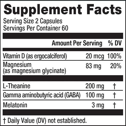 Natural Vitality Calm Sleep Magnesium Supplement, Melatonin & Magnesium Citrate, Sleep Aid Capsules, Gluten Free, Vegan, Non-GMO, Helps The Body Ease Into Sleep, 120 Capsules in Kuwait