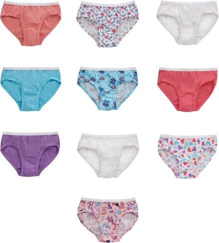 Hanes Girls' and Toddler Assorted Briefs, Hipster-Assorted-10 Pack, 4T in Saudi Arabia