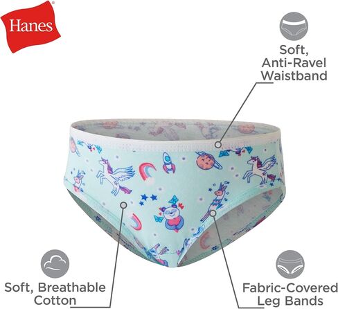 Hanes Girls' and Toddler Assorted Briefs, Hipster-Assorted-10 Pack, 4T in Saudi Arabia