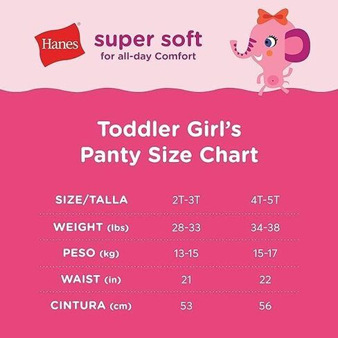 Hanes Girls' and Toddler Assorted Briefs, Hipster-Assorted-10 Pack, 4T in Saudi Arabia
