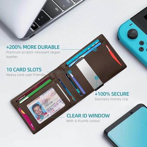 Zitahli Men's Wallets Airtag Holder Slim Rfid Leather with Gift Box in Kuwait