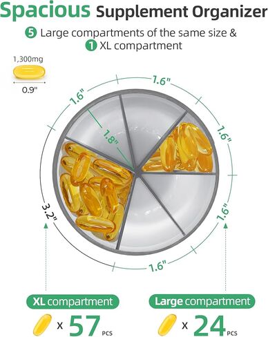 PULIV Large Supplement Organizer Bottle, Holds Plenty of Vitamins in 1 Monthly Pill Organizer Dispenser with Anti-Mixing & Wide Openings Design, Easy to Retrieve Meds, Includes 20 Pcs Labels, Purple in Kuwait