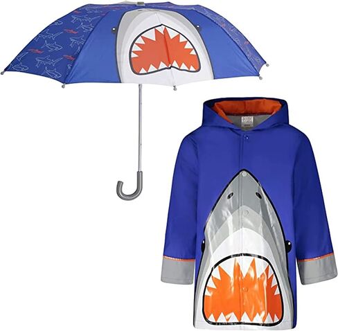 Camo Kids Umbrella & Rain Coats for Girls and Boys Set - Toddler Umbrella for Boys in Fun Styles for 5-7 (Dinosaur Camouflage) in Kuwait