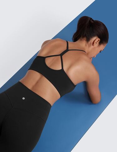 حمالة صدر رياضية للسيدات من CRZ YOGA Butterluxe برقبة عالية وظهر على شكل حرف Y - حمالة صدر مبطنة بظهر راسيرباك وحزام رفيع للتمرين واليوجا in Kuwait