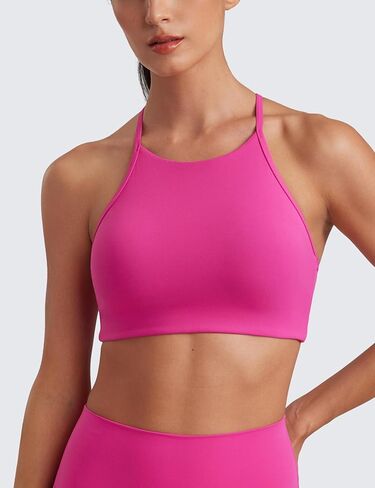 حمالة صدر رياضية للسيدات من CRZ YOGA Butterluxe برقبة عالية وظهر على شكل حرف Y - حمالة صدر مبطنة بظهر راسيرباك وحزام رفيع للتمرين واليوجا in Kuwait