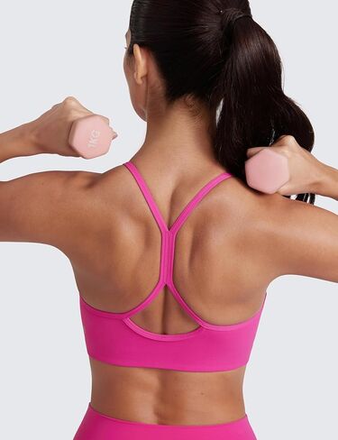 حمالة صدر رياضية للسيدات من CRZ YOGA Butterluxe برقبة عالية وظهر على شكل حرف Y - حمالة صدر مبطنة بظهر راسيرباك وحزام رفيع للتمرين واليوجا in Kuwait