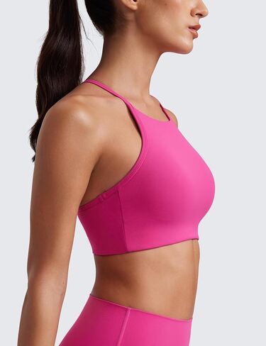 حمالة صدر رياضية للسيدات من CRZ YOGA Butterluxe برقبة عالية وظهر على شكل حرف Y - حمالة صدر مبطنة بظهر راسيرباك وحزام رفيع للتمرين واليوجا in Kuwait