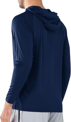 NORTHYARD Men's UPF 50+ Shirts UV Rash Guard Long Sleeve Sun Protection Swim Hoodie Shirt Lightweight for Hiking Running Navy L in Saudi Arabia
