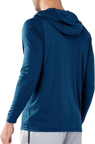 نورث يارد قميص بغطاء للرأس باكمام طويلة وعامل حماية من الاشعة فوق البنفسجية بعامل حماية من الاشعة فوق البنفسجية 50+ للرجال خفيف الوزن للمشي لمسافات طويلة والسباحة والجري in Kuwait