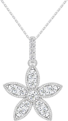 3 Stones Moissanite Pendant Necklace,Round Cut S925 Eternity Diamond Pendant Necklace,D Color VVS1,Hypoallergenic Anniversary Birthday Wedding Bridal Jewelry Gifts for Women,18±2 Inch Chain in Kuwait