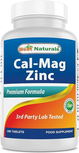 رقم 1 CAL MAG ZINC من Best Naturals - مركب معدني أساسي - تم تصنيعه في منشأة معتمدة من GMP مقرها الولايات المتحدة الأمريكية وتم اختبار نقائه من قبل طرف ثالث. مضمون!!, 180 قرصًا in Saudi Arabia