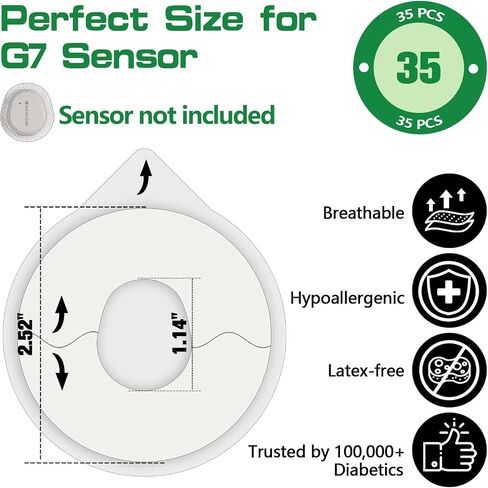 funpatch G7 Adhesive Patches 45Pack Waterproof Adhesive Patches for Dexcom G7 Transparent G7 Overpatch Pre-Cut Overlay Patch Long Stay for 10 Days Hypoallergenic & Latex-Free in Kuwait