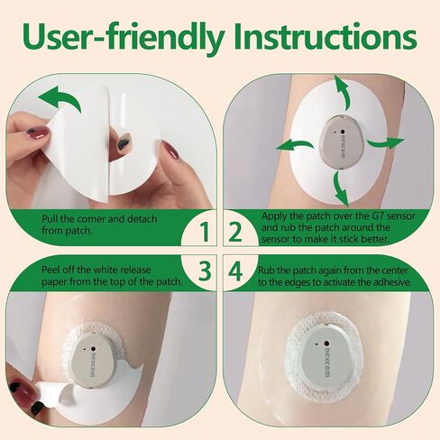 funpatch G7 Adhesive Patches 45Pack Waterproof Adhesive Patches for Dexcom G7 Transparent G7 Overpatch Pre-Cut Overlay Patch Long Stay for 10 Days Hypoallergenic & Latex-Free in Kuwait