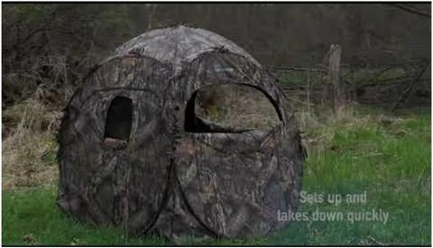 Ameristep Outhouse خفيف الوزن ومتين للصيد من الفولاذ الزنبركي المطحلب والبلوط المكفوفين في الريف - إخفاء 1 هنتر - سهولة الإعداد والإزالة in Kuwait