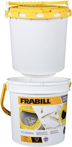 Frabill 2.2 Gallon Bait Bucket, White and Yellow (4820) in Saudi Arabia
