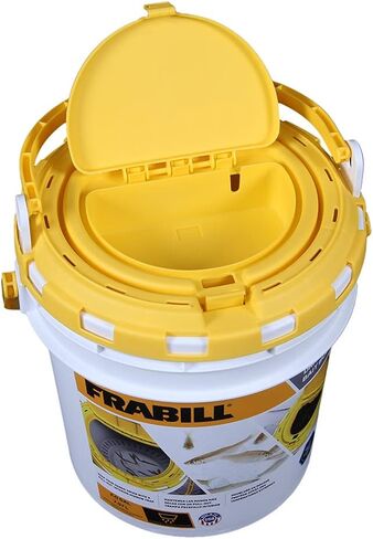Frabill 2.2 Gallon Bait Bucket, White and Yellow (4820) in Saudi Arabia