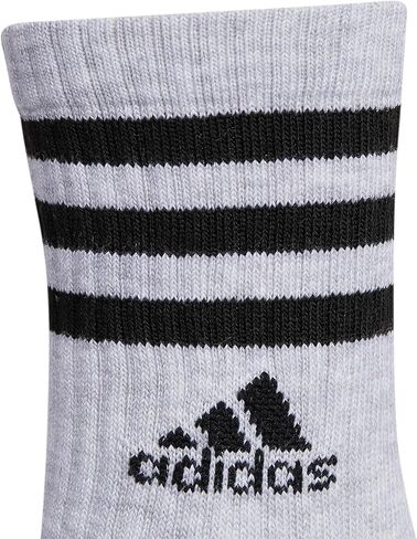 adidas Kids-Boy's/Girl's Cushioned Angle Stripe Crew Socks (6-Pair), Onix Grey/Pulse Blue/Vivid Red, Medium in Saudi Arabia