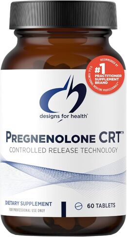 تصاميم للصحة Pregnenolone CRT - 30 مجم بريجنينولون يتم التحكم فيه / إطلاق الوقت (10-12 ساعة) - الاستروجين، DHEA + سلائف هرمون التستوستيرون للنساء + الرجال - نباتي + غير معدل وراثيًا (60 قرصًا) in Kuwait