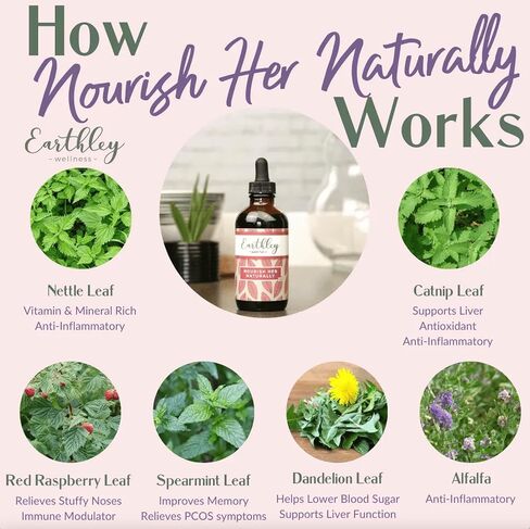 Earthley Wellness, Nourish Naturally, All Natural Herbal Multivitamin, Whole, Natural, Organic Herbs, Natually Occuring Vitamins and Minerals, Complete Nutrition, Trace Minerals (4oz, Nourish Her) in Saudi Arabia