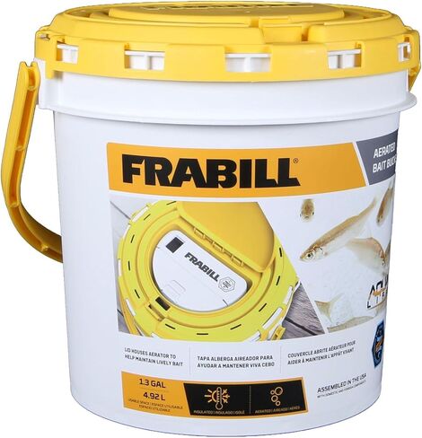 Frabill Dual Compartments Crawler Can, White and yellow in Saudi Arabia
