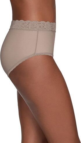 Vanity Fair Women's Flattering Lace Panties: Lightweight & Silky with Superior Stretch, 3 Pack-Quartz/White/Neutral, 7 in Saudi Arabia