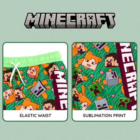 Minecraft UPF 50+ Swim Trunks Bathing Suit Toddler to Big Kid Sizes (4T - 18-20) in Kuwait