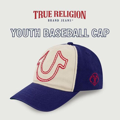 True Religion Kids Baseball Hat with Large Horseshoe Logo, Black, One Size in Kuwait