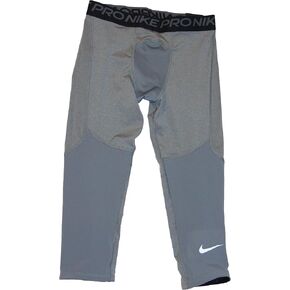 Nike Boy's Pro 3/4 Tights (Little Kids/Big Kids) Carbon Heather/Cool Grey/White SM (7-8 Big Kid) in Saudi Arabia