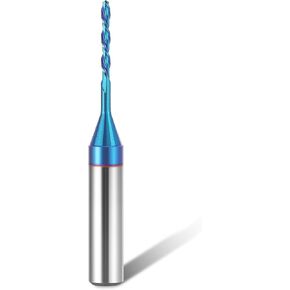 HQMaster لقمة توجيه حلزونية طويلة جدًا 1/4 بوصة ساق من الكربيد الصلب باستخدام الحاسب الآلي مع مطحنة نهاية طلاء أزرق نانو لقطع الخشب والنحت (1/4 بوصة × 1/4 بوصة × 1-1/4 بوصة × 3 بوصة لأعلى وأسفل يقطع) in Kuwait