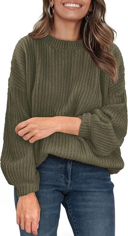 سترة عصرية للنساء من PRETTYGARDEN بأكمام طويلة ملابس شتوية مضلعة غير رسمية بلوفر وسترات وبلوزة in Kuwait