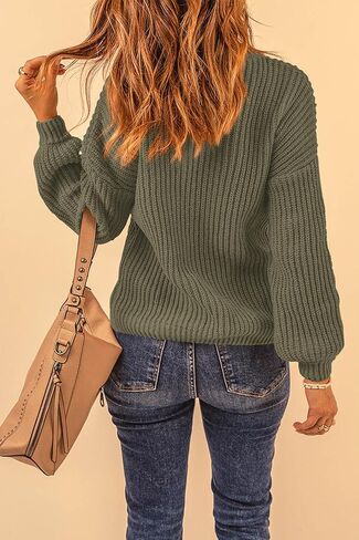 سترة عصرية للنساء من PRETTYGARDEN بأكمام طويلة ملابس شتوية مضلعة غير رسمية بلوفر وسترات وبلوزة in Kuwait