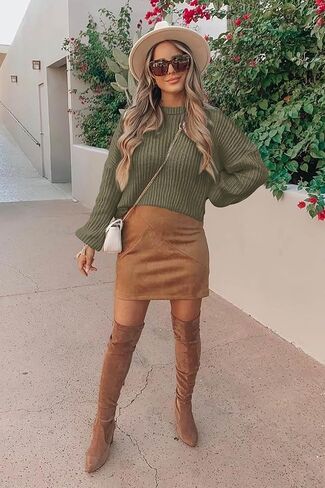 سترة عصرية للنساء من PRETTYGARDEN بأكمام طويلة ملابس شتوية مضلعة غير رسمية بلوفر وسترات وبلوزة in Kuwait