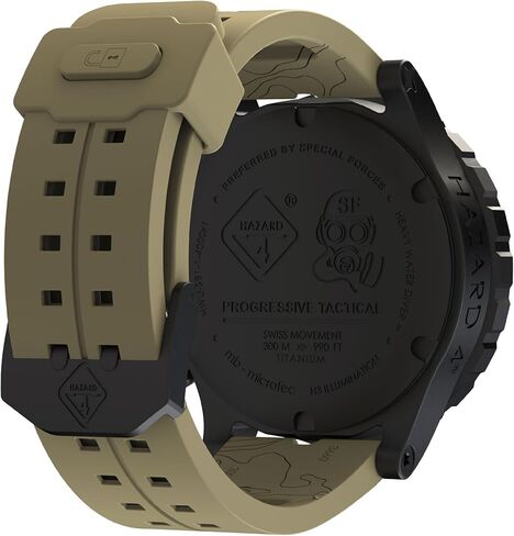 HAZARD 4 Heavy Water Diver(TM) Titanium Tritium Dive-Watch (R): BLK PVD, Earth Dial/BLK Graphics - GGYG in Saudi Arabia