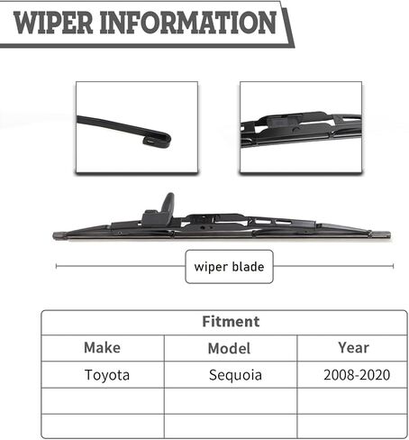 (Set of 2) HDOEE Replacement For Toyota Sequoia 2001-2007,Rear Wiper Blade Kit Set,Rear Wiper Accessories Parts,Wiper Blade for Back Windshield Window,OE:85242-34011 in Kuwait
